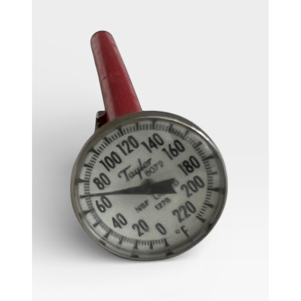 Taylor‎ 6072 Analog Pocket Thermometer 0-220 F Red Sleeve NSF Stainless Steel